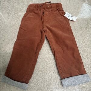 GYMBOREE RIO RUST CORDUROY FLEECE LINED PANTS INFANT BOY SZ 12-18 MOS NWT